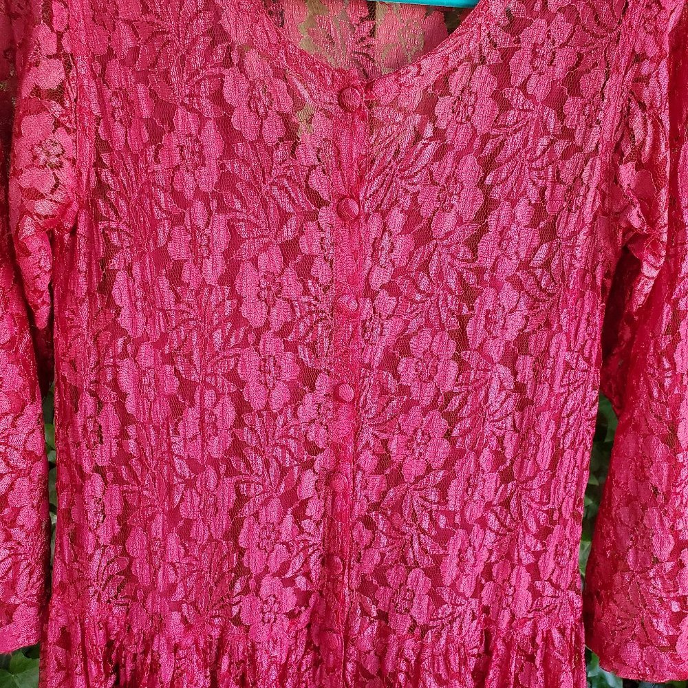 Vintage Lace Romantic Rose Floral Dress - Picture 6 of 10